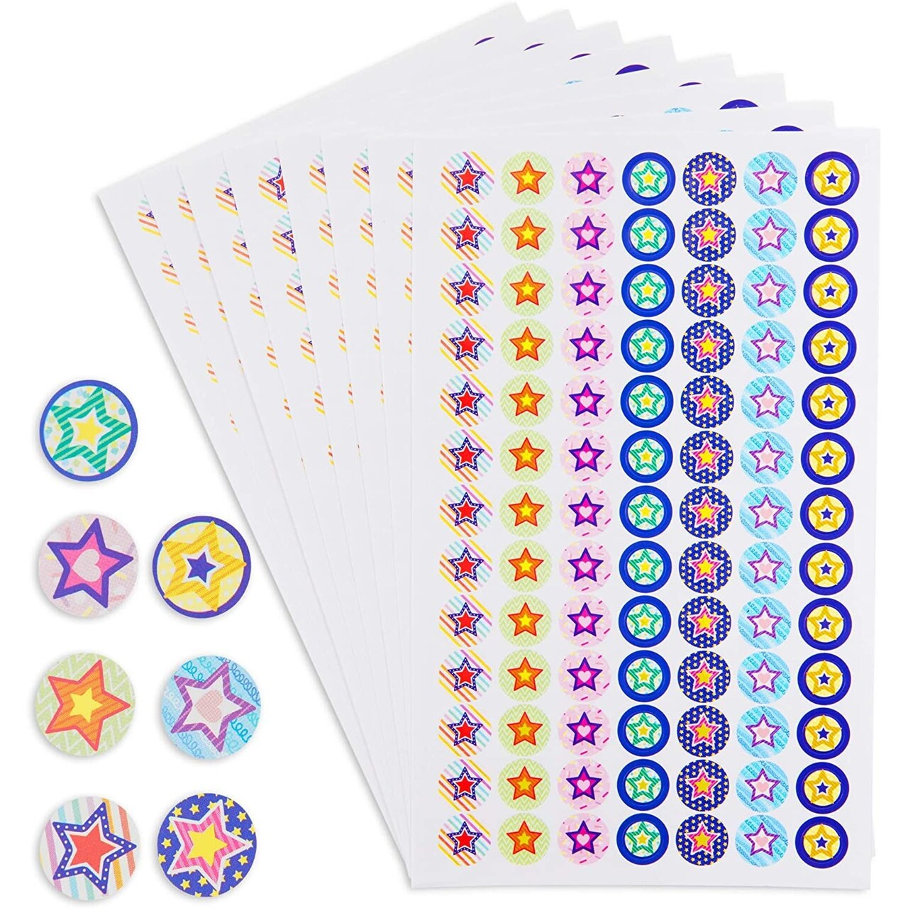 2730 Count Teacher Star Reward Stickers for kids and Students, small sticker for Behavior Chart, Classroom Supplies, 30 Sheets, Assorted Designs